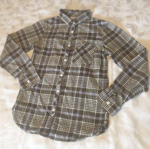 Columbia Boy Button Up Down Long Sleeve Flannel Plaid Shirt Size XS